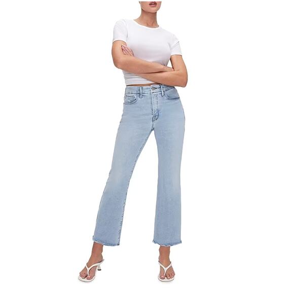 Women's Good American Good Legs Crop Mini Boot in Indigo 510 size 16 Bohemian - Picture 1 of 7